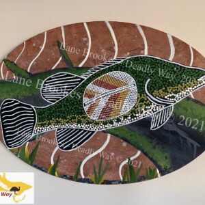 Aboriginal Handpainted Murray Cod Artwork